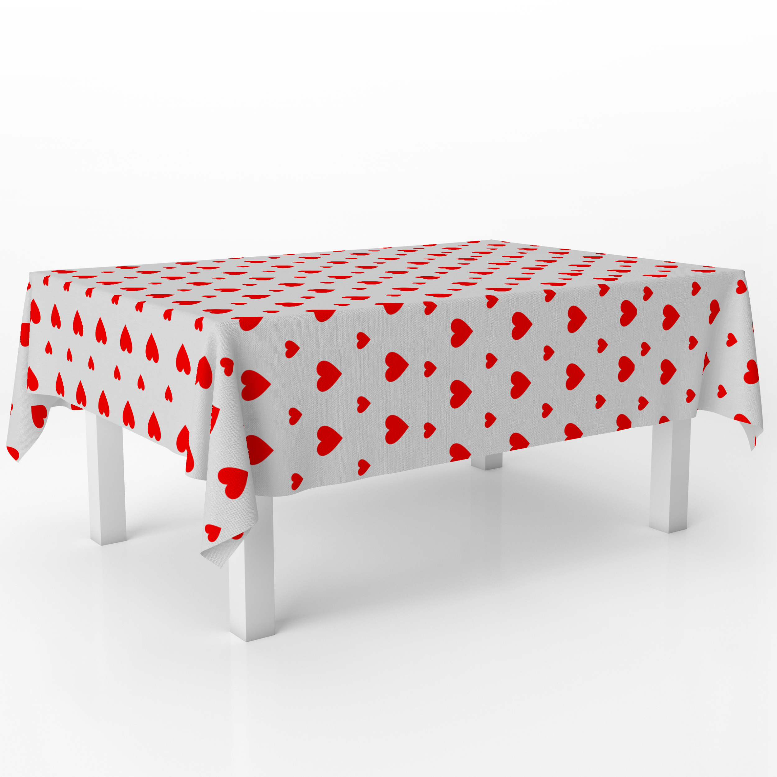 White Valentine Rectangle Plastic Table Cover