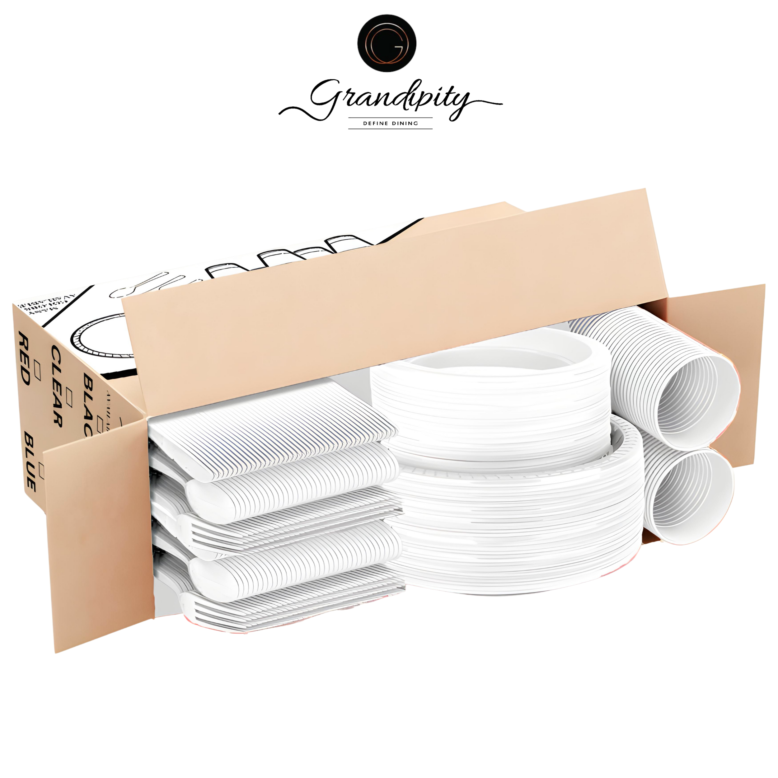720 Pcs Clear Party Plastic Dinnerware Set