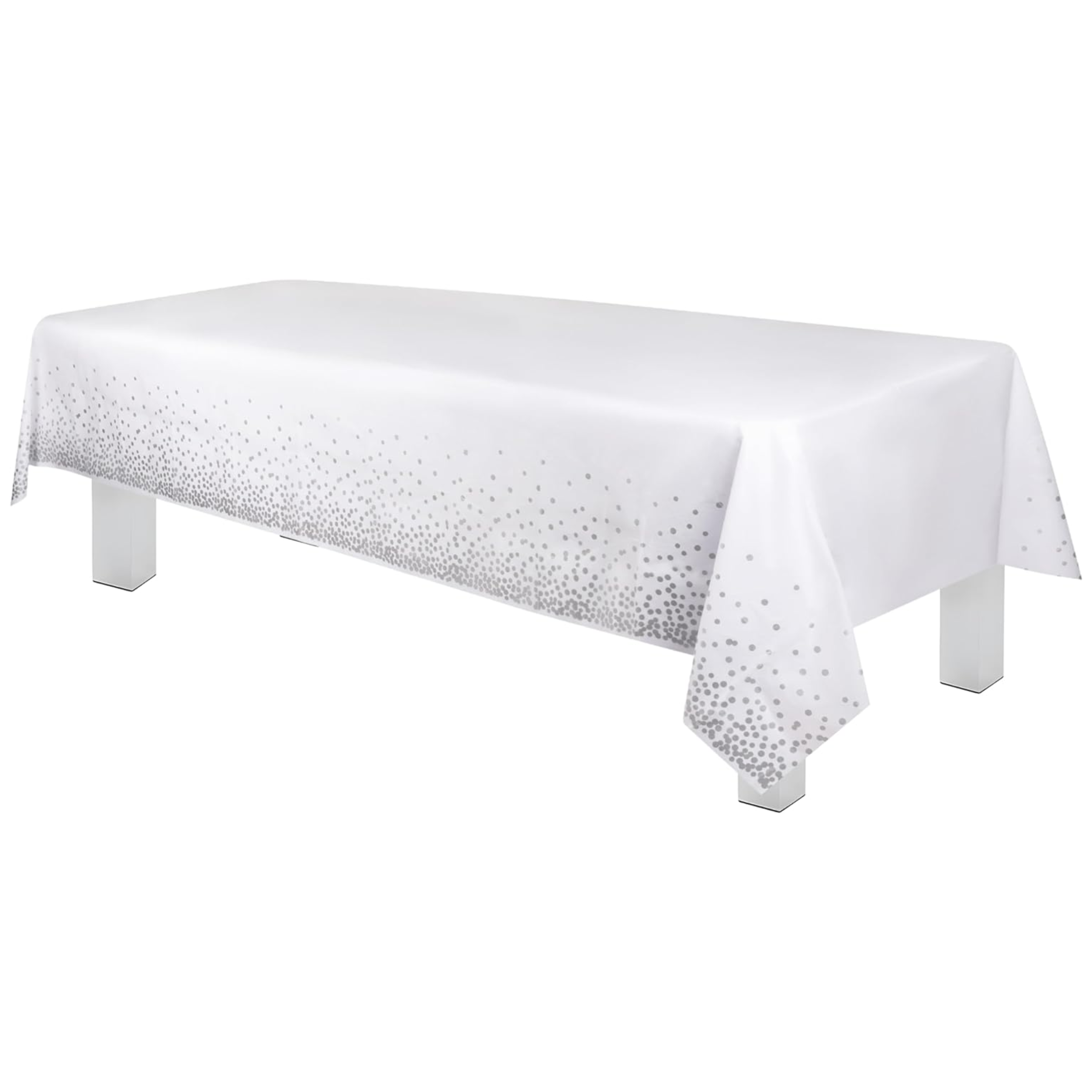 Grey Dots White Premium Rectangle Plastic Table Cover