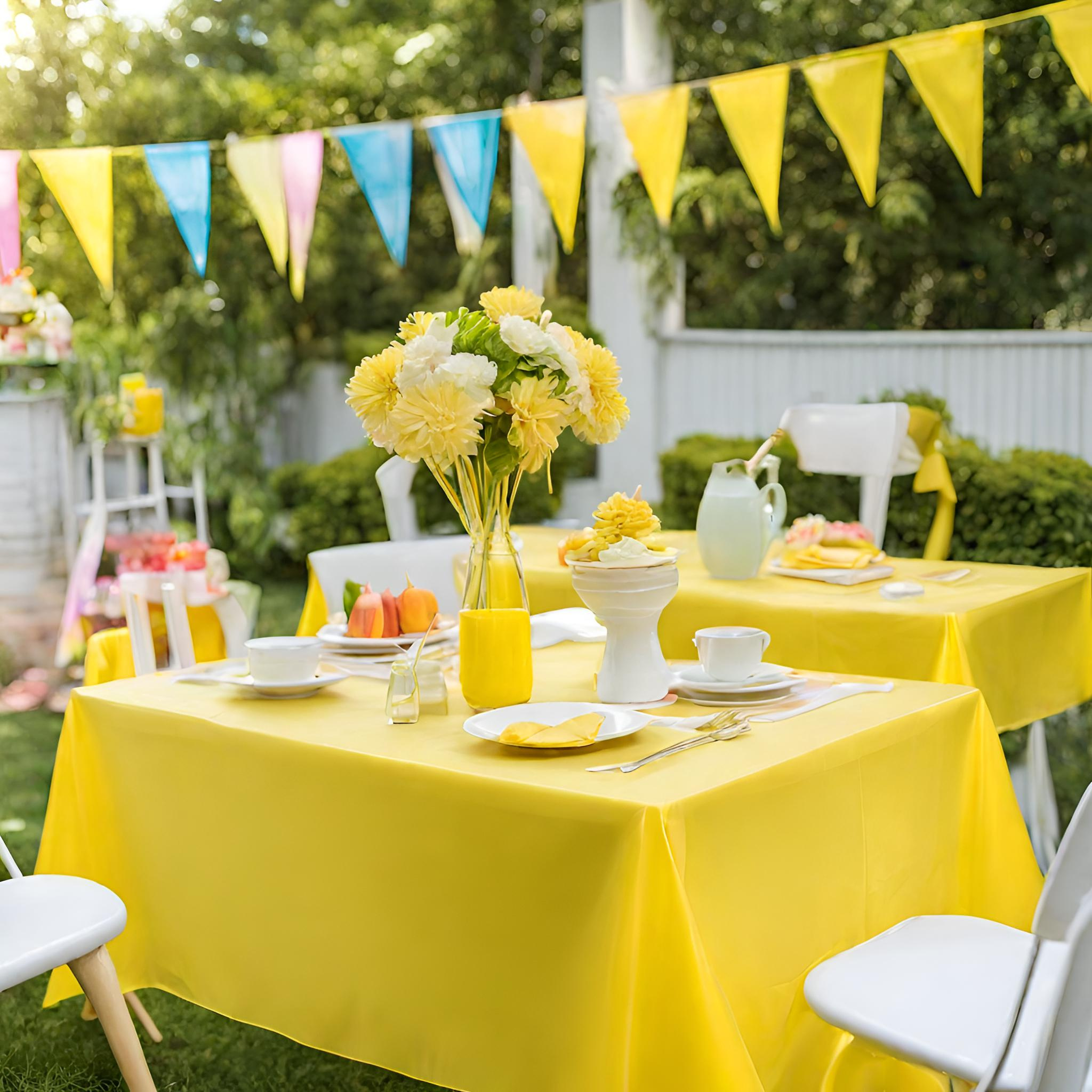Yellow Premium Rectangle Plastic Table Cover