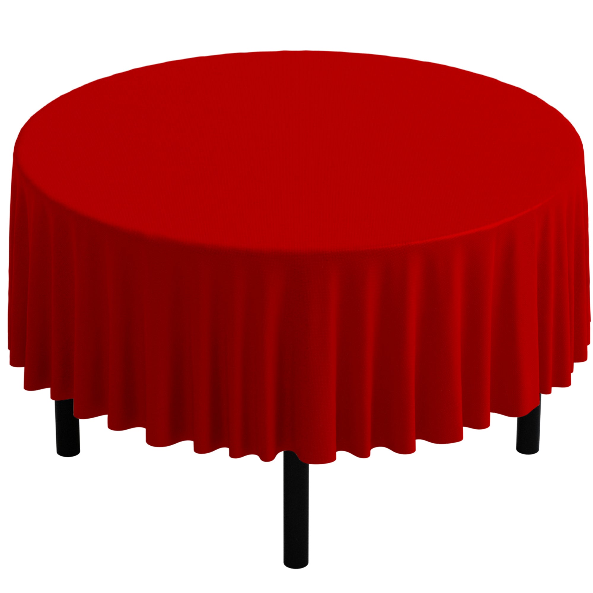 Red Round Polyester Tablecloth