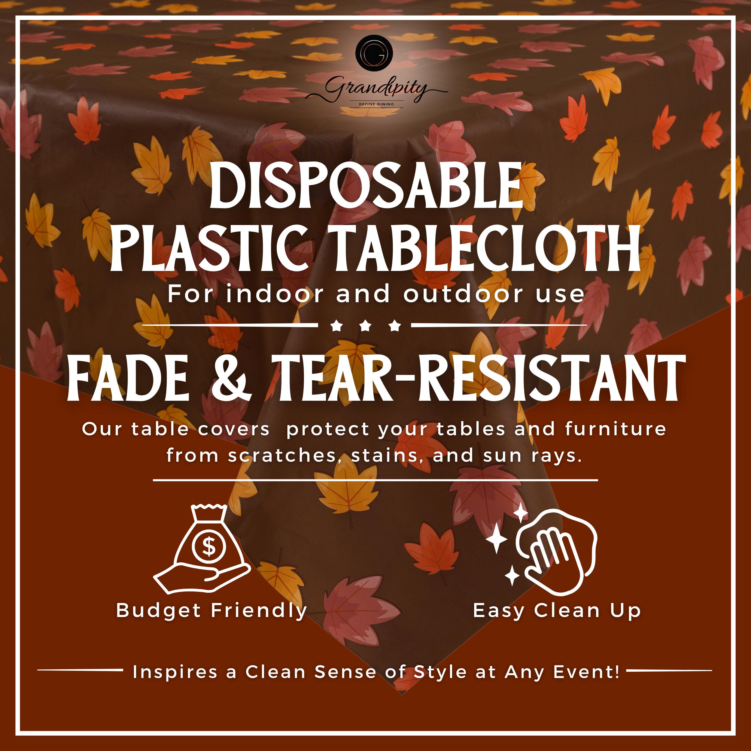 Thanksgiving Brown Premium Rectangle Plastic Table Cover