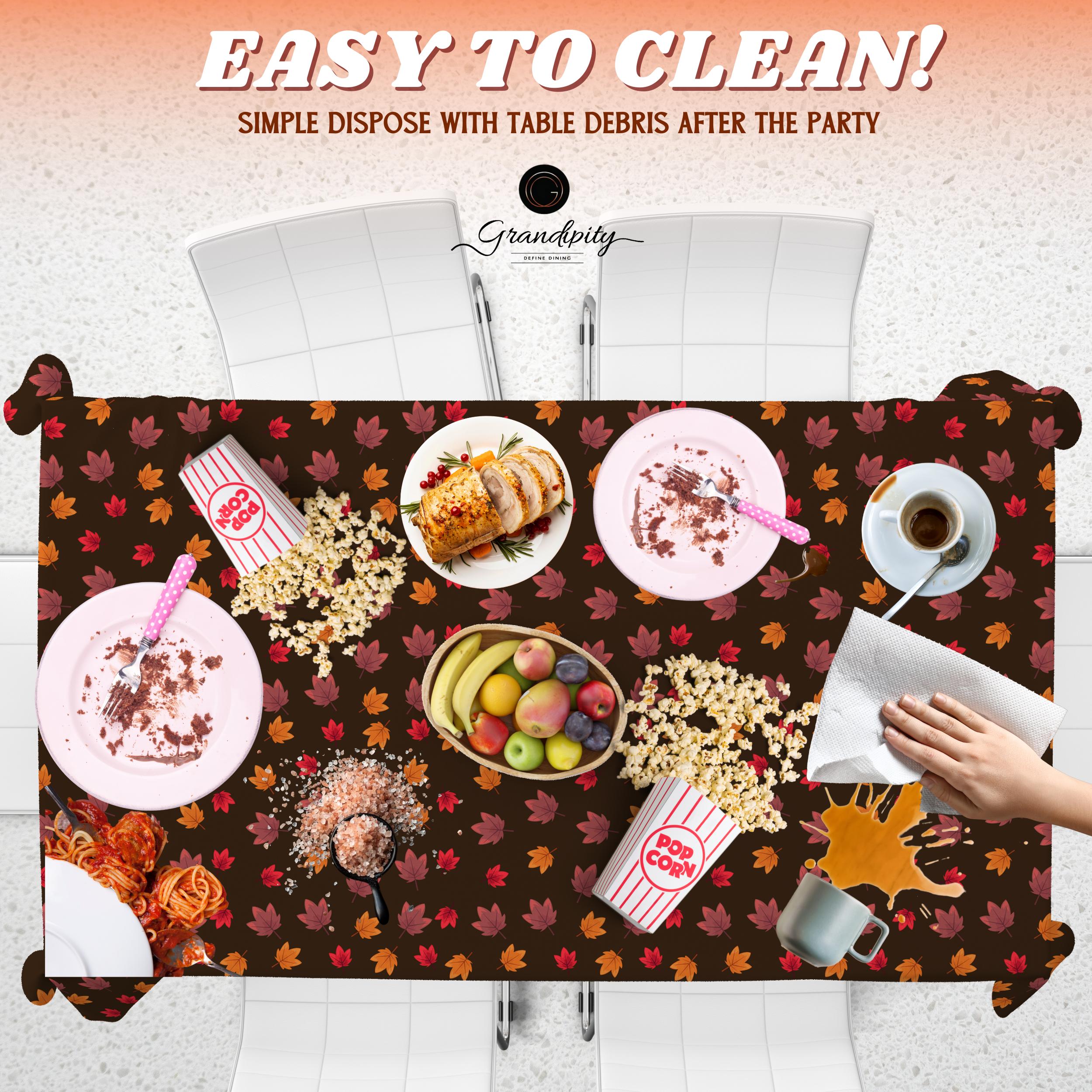 Thanksgiving Brown Premium Rectangle Plastic Table Cover