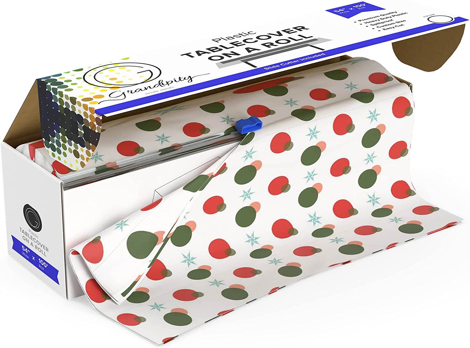Premium Disposable Plastic Tablecloth Roll with Self Cutter Box
