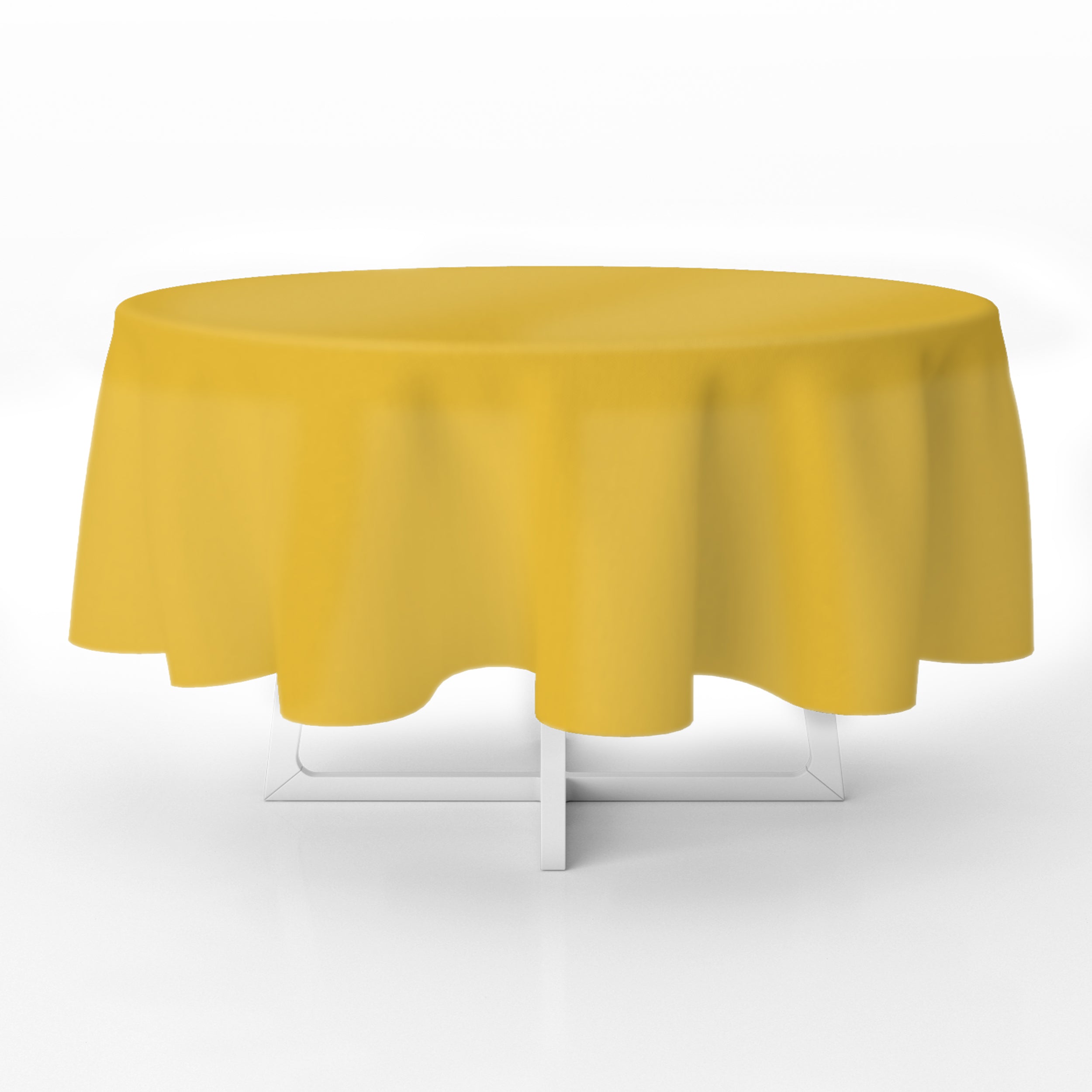 Yellow Premium Round Plastic Table Cover