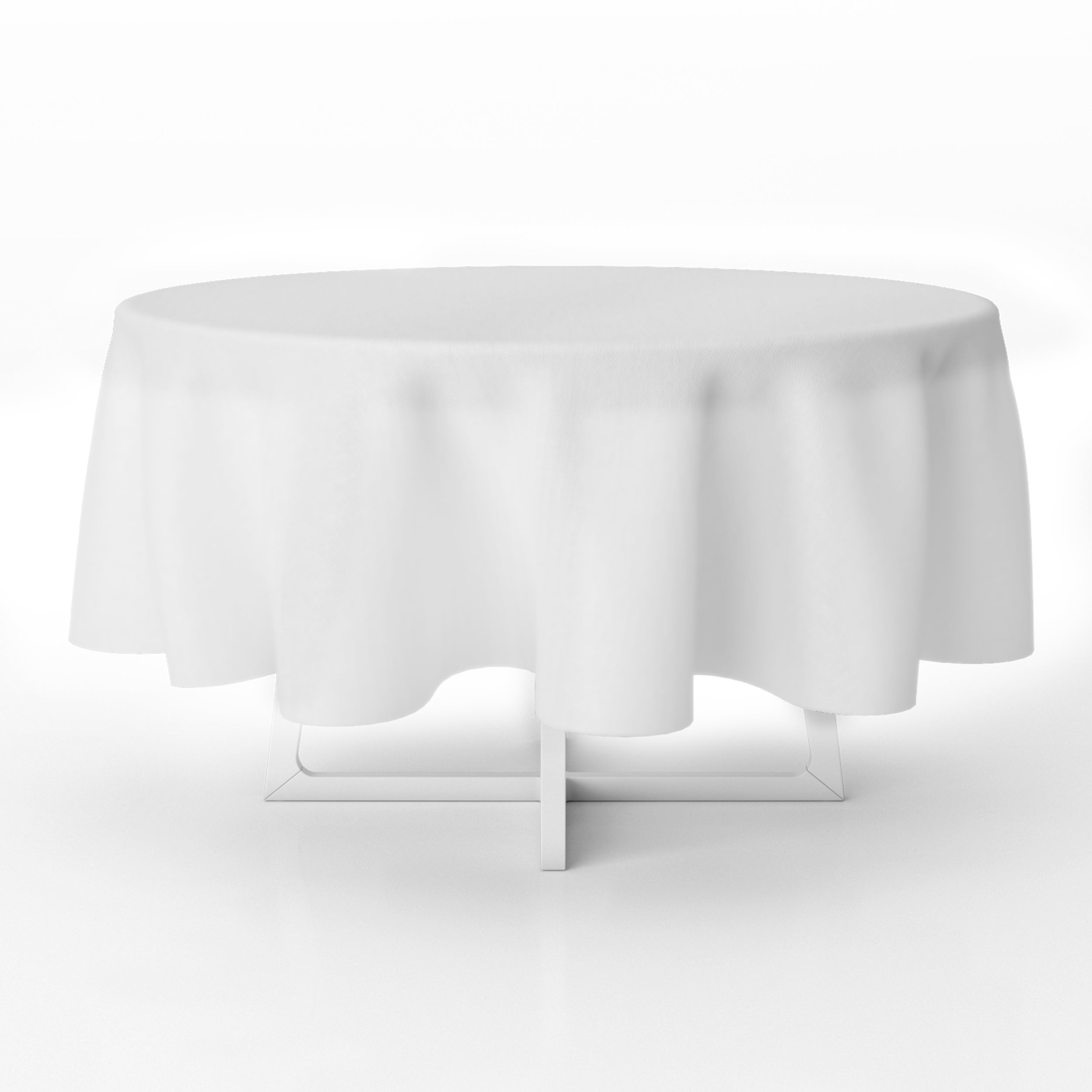 White Premium Round Plastic Table Cover