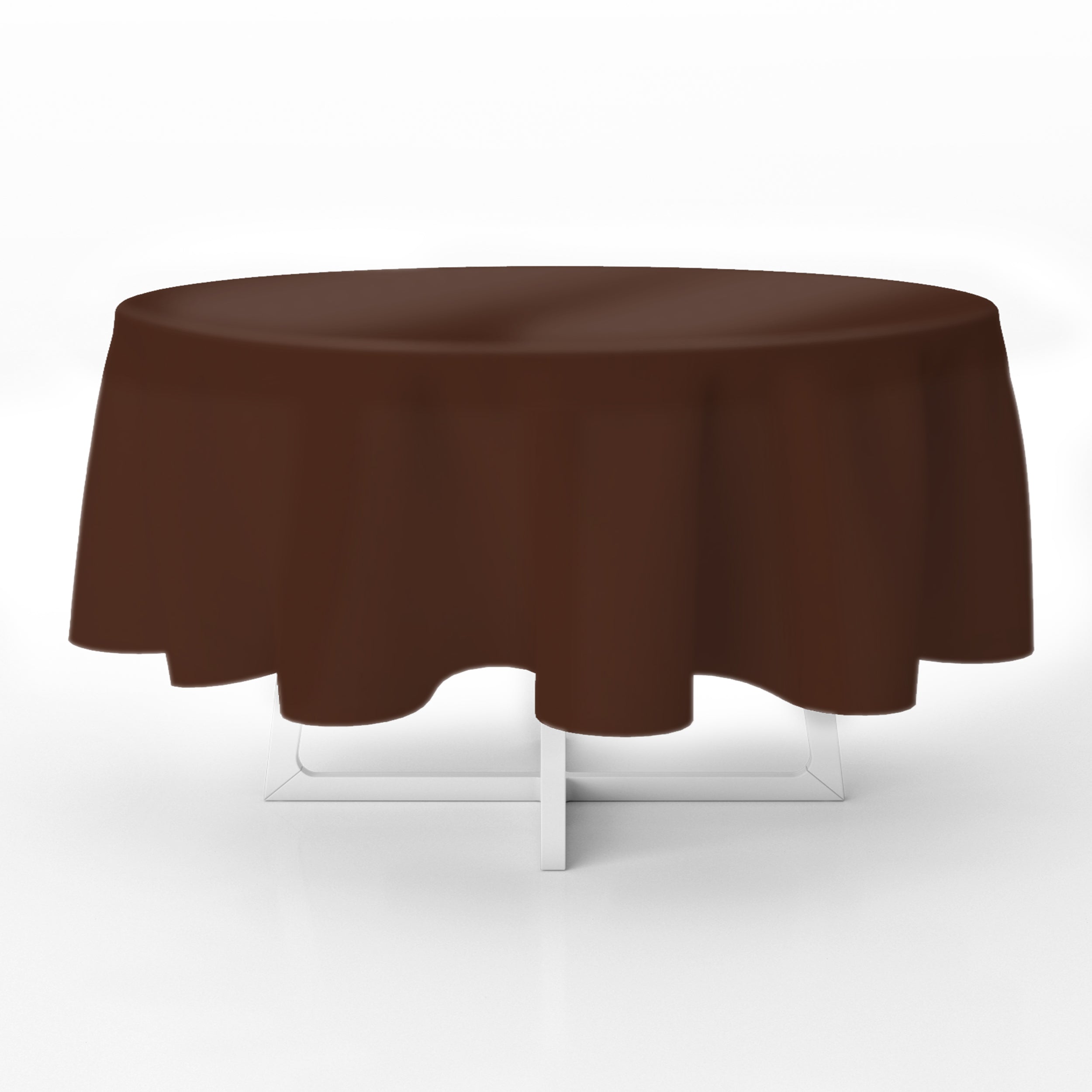 Brown Premium Round Plastic Table Cover