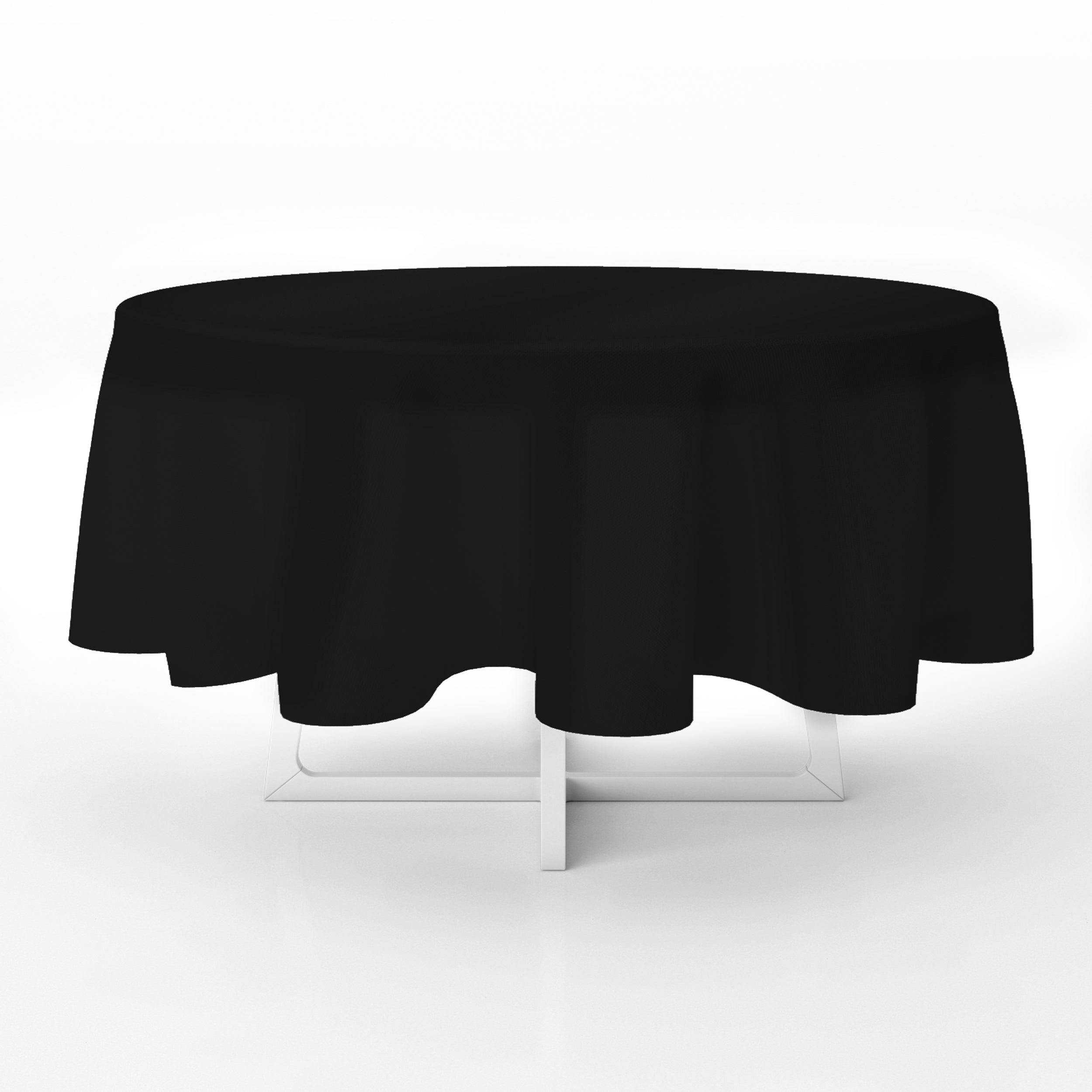 Black Premium Round Plastic Table Cover