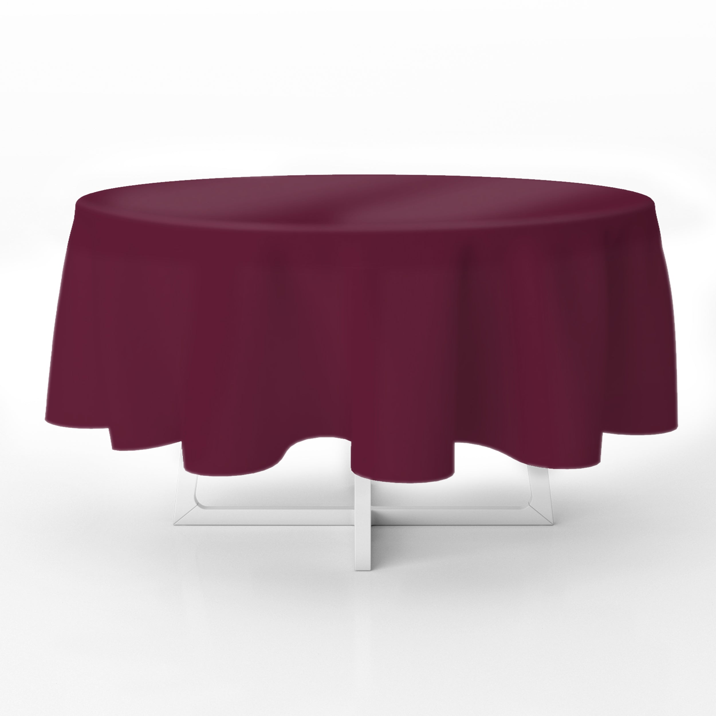 Burgundy Premium Round Plastic Table Cover