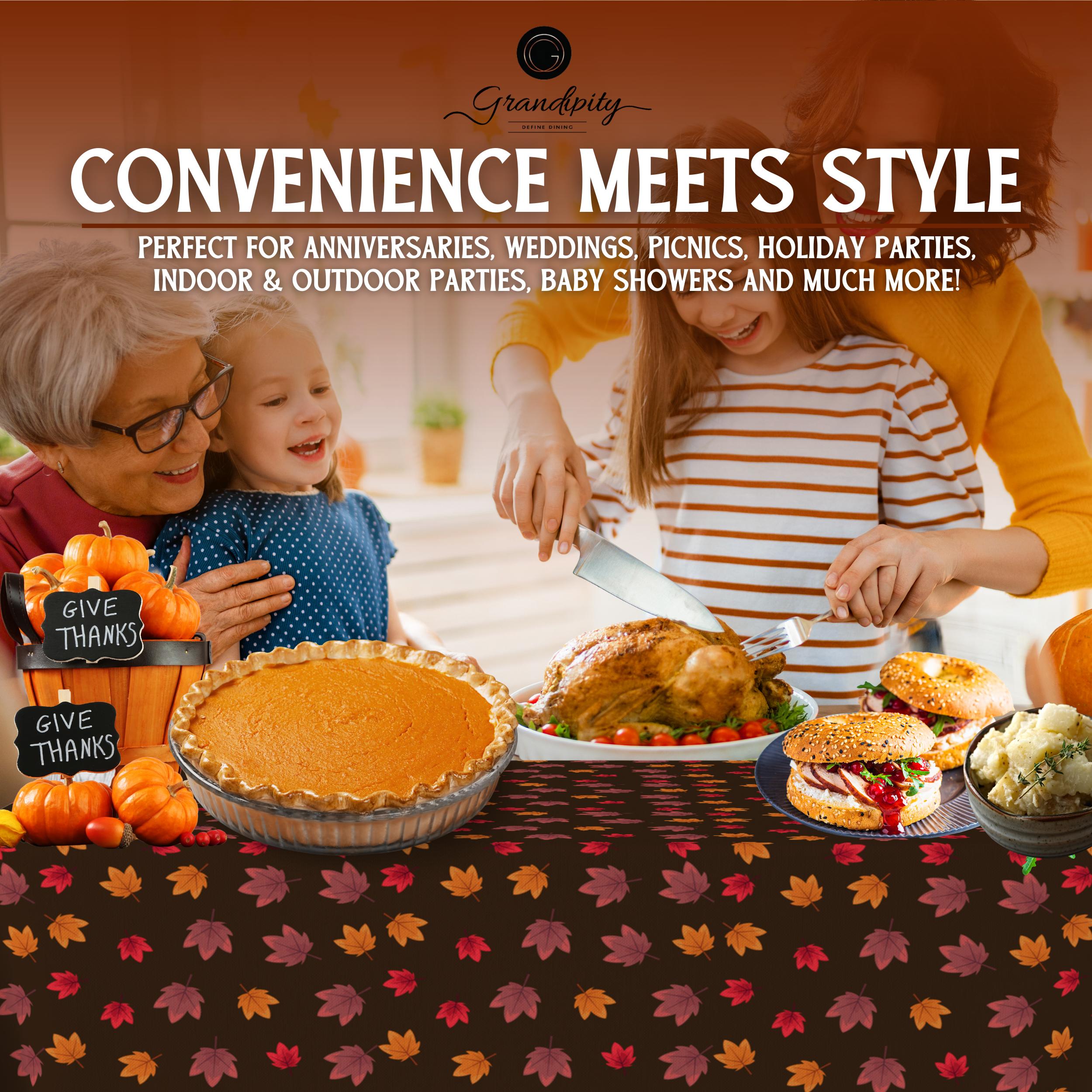 Thanksgiving Brown Premium Rectangle Plastic Table Cover