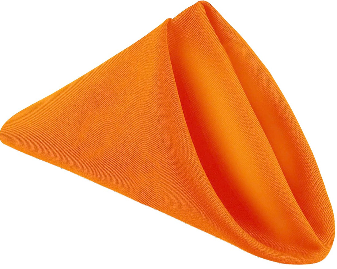 TableLinensforLess 17x17 Polyester Cloth Napkins, Set of 6 (Burnt Orange)  | Easy-Care, No-Iron Finish, Superior Color Retention, Machine Washable